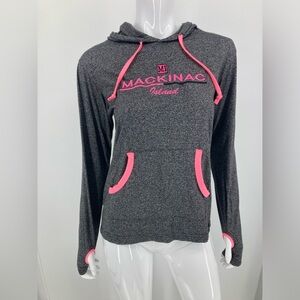 Rag Wear USA Gray & Pink Hooded Mackinaw Island Top Size S Gently Used